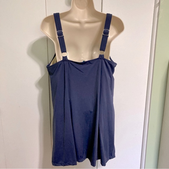Swim 365 Royal Blue Adjustable Strap One Piece Bathing Suit Swim Dress 18W - Picture 5 of 16